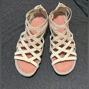 BareTraps Cream Strappy Sandals